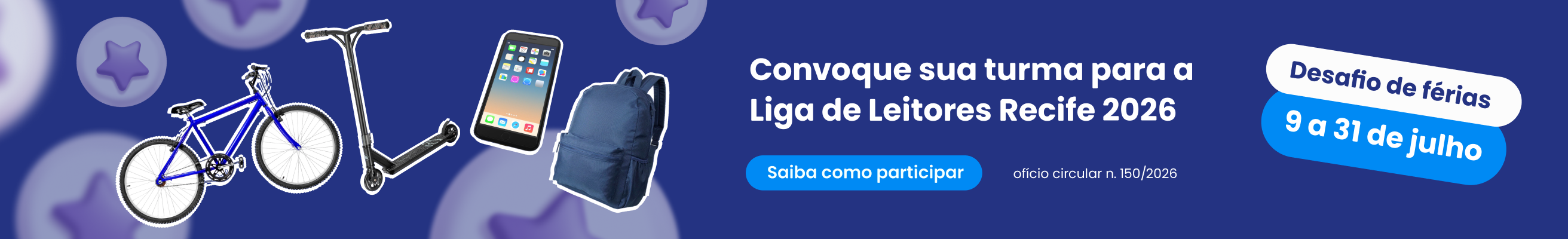 Desafio Liga de Leitores Recife — Leia na Árvore de 09 a 31 de julho de 2026 e concorra a prêmios