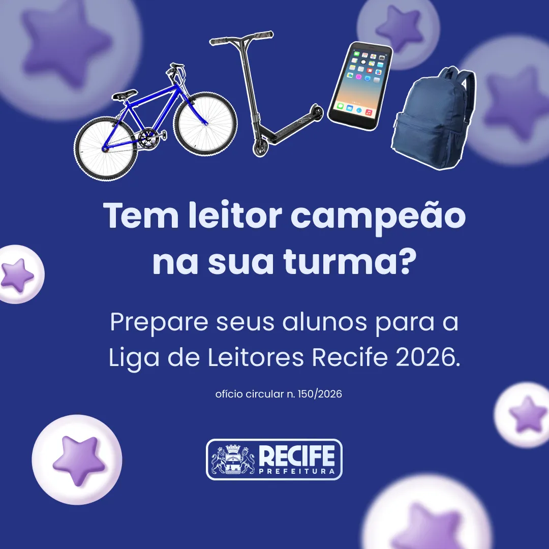 Card de divulgação do Desafio Liga de Leitores Recife para educadores